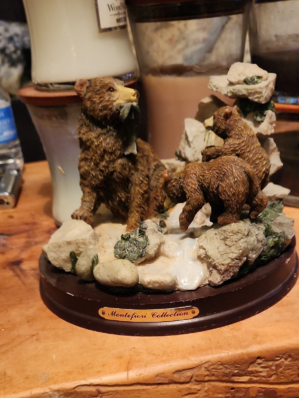 Brown Bear Family Home Sculpture